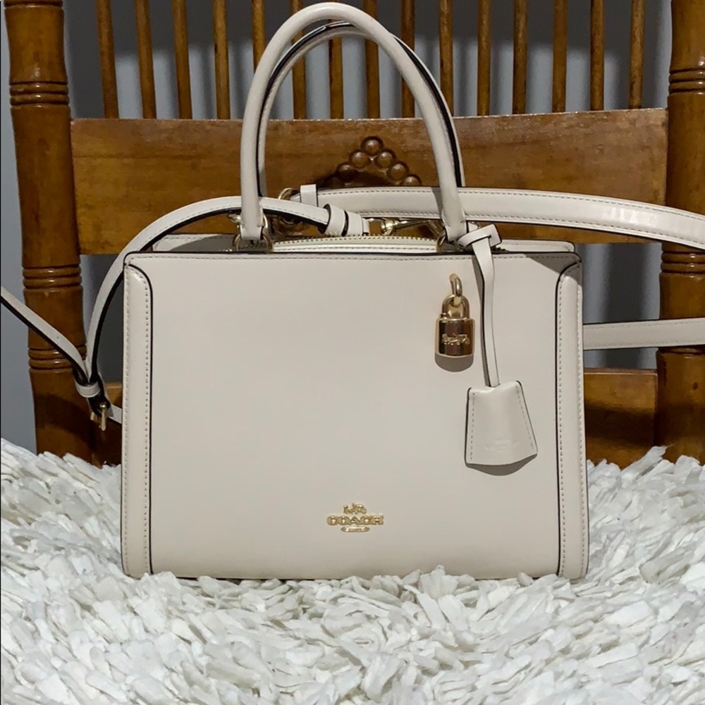 Coach chalk satchel with long strap